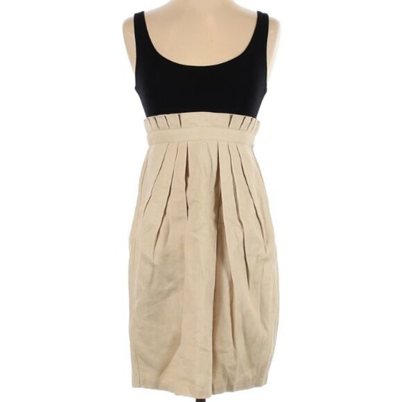 BCBGeneration Beige Black Color Block Scoop Neck Sleevless Dress 2 - Picture 1 of 13